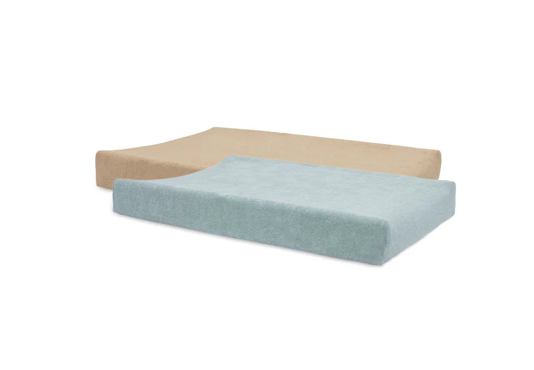 Housses matelas à langer - Éponge sea green / biscuit - Lina et Compagnie