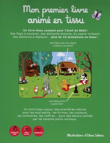 Livre - Mon premier livre animé en tissu - Lina et Compagnie