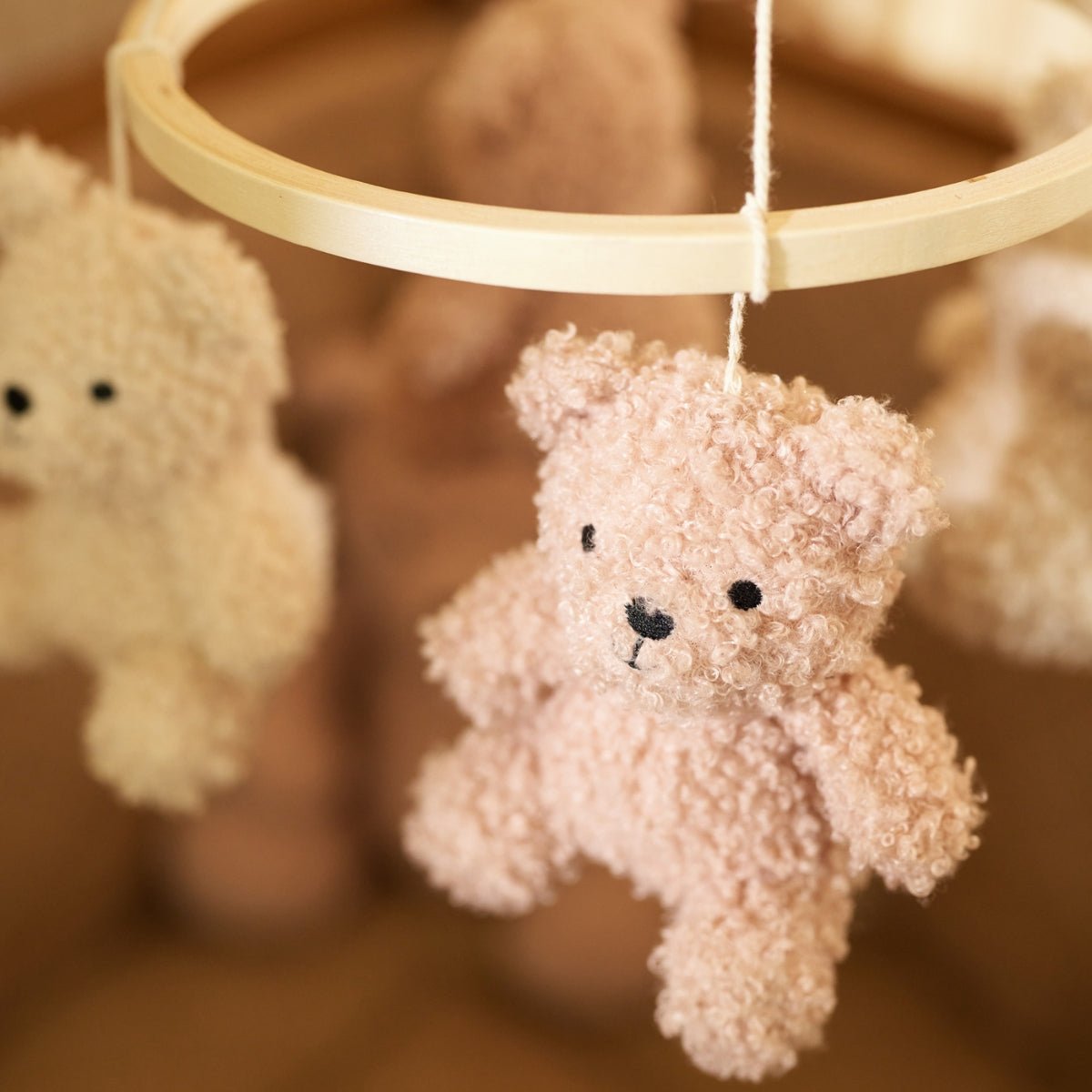 MOBILE POUR LIT BÉBÉ TEDDY BEAR - WILD ROSE / NATUREL - Lina et Compagnie