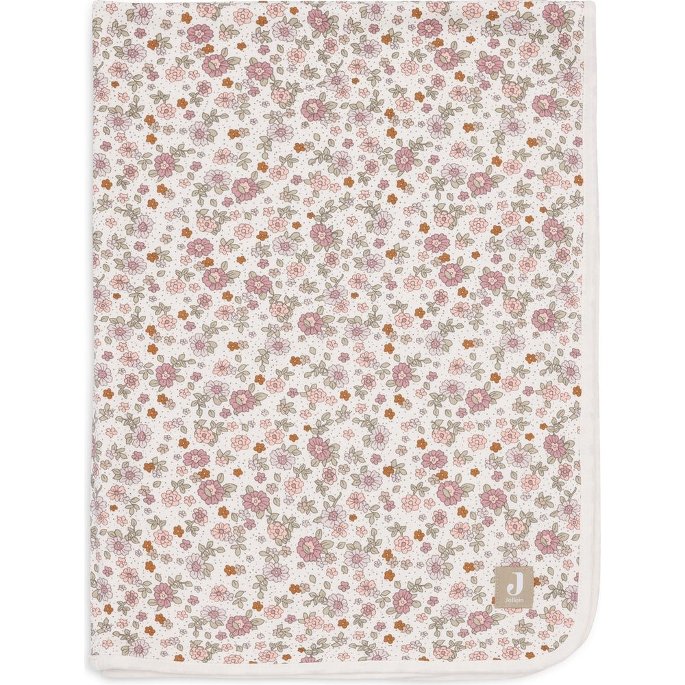 Couverture Berceau en coton 75x100 cm - Retro Flowers - Lina et Compagnie