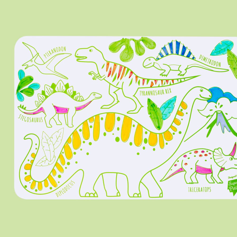 Set de table à colorier 'Dinosaure